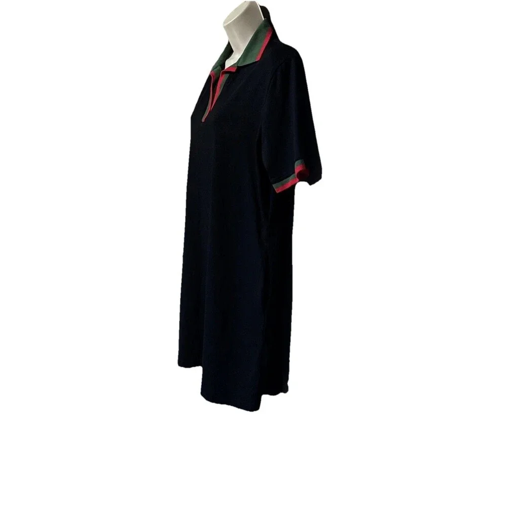 Tuckernuck Hutton Polo Dress XL Black Red Green Cotton Short Sleeve Pockets